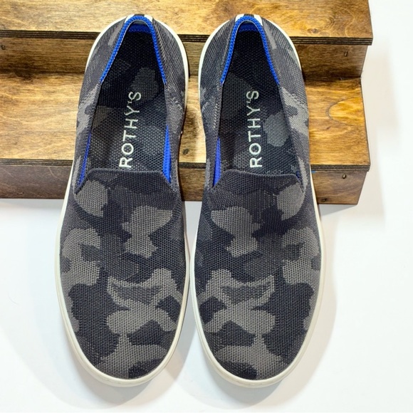 Rothy's Women's Original Slip On Sneaker Gray & Black Camo Retired Color 10 - Picture 1 of 8